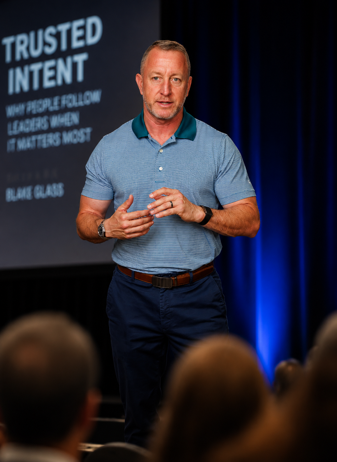 Blake Glass speaking at a Trusted Intent leadership event